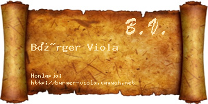Bürger Viola névjegykártya
